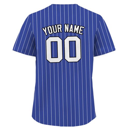 Custom Printed Royal Blue White Pinstripe Baseball Jersey Personalized Teamname Name Number Jersey Shirt for Men Women Youth Ideal Gift for Baseball Fans