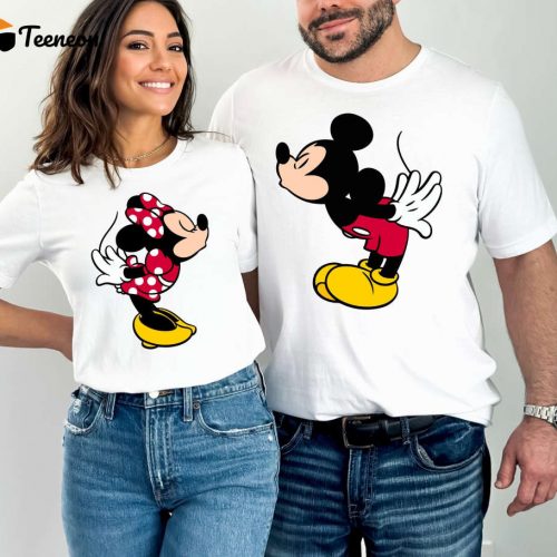 Spice Up Your Valentines Day with Retro Couple Shirts – Disney s Mickey and Minnie Mouse Kiss and Love Shirts for Disneyworld Fans!