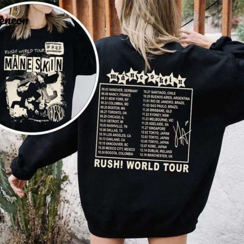 Vintage Retro Maneskin Rush World Tour 2023 Shirt: Exclusive Music Tour Merch