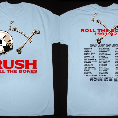 Roll The Bones 1991-92 T-Shirt: Rush Band Tee for The Ultimate Rush Roll The Bones Tour Experience