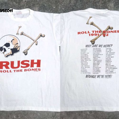 Roll The Bones 1991-92 T-Shirt: Rush Band Tee for The Ultimate Rush Roll The Bones Tour Experience