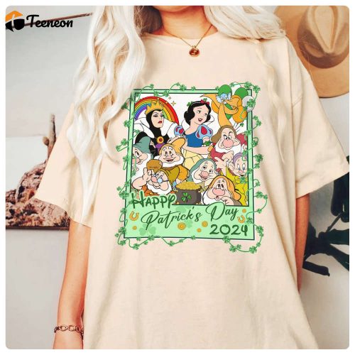 Snow White St Patrick s Day Shirt: Disney Shamrock Irish Seven Dwarfs Happy Saint Patrick s Day