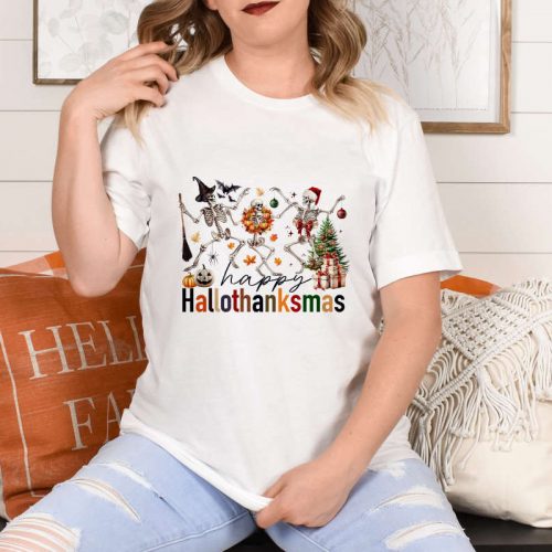 Express Gratitude with Thanksgiving T-Shirt: Funny Skeleton Tee Thankful Vibes Hallo Thanksmas Shirt Happy Thanksgiving Fall & Grateful Shirt!