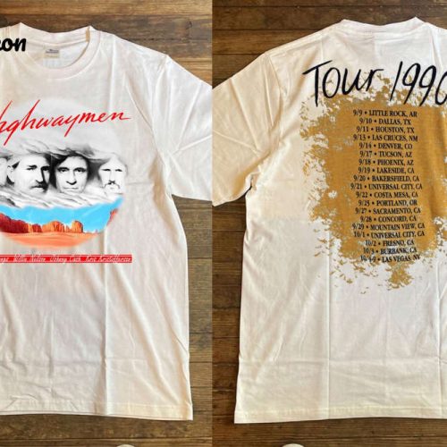 The Highwaymen Willie Nelson Johnny Cash Tour 1990 T-Shirt: Vintage Rock Tour Shirt