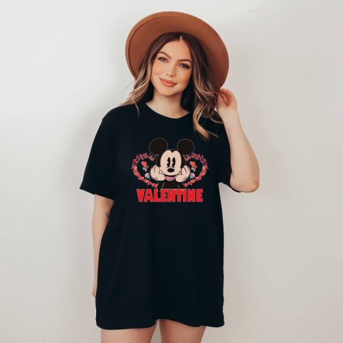 Spread Love with Valentine T-shirt Heart Sweatshirt & Disney Shirt Mickey Mouse Disneyworld Cartoon Shirts for Valentines Day