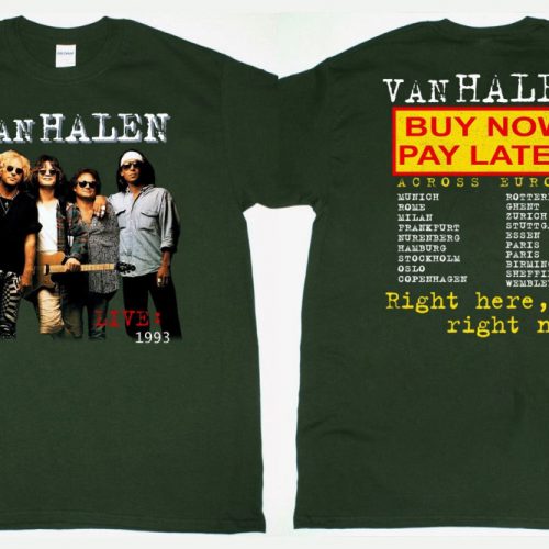 Van Halen 1993 Tour T-Shirt: Right Here Right Now Across Europe! Buy Now & Rock On