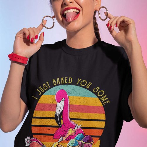 Flamingo Vintage T-Shirt: I Just Baked You Some Shut The Fucupcakes! Perfect Flamingo Gifts