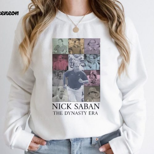 Vintage Nick Saban Dynasty Eras Tour Shirt – Alabama Football Fan Gift – Iconic Roll Tide T-Shirt – 90s Nick Saban Football Memorabilia