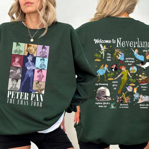 Vintage Peter Pan Never Grow Up Shirt – Peter Pan Eras Tour Tinker Bell Neverland – Disneyland Family Trip Shirts