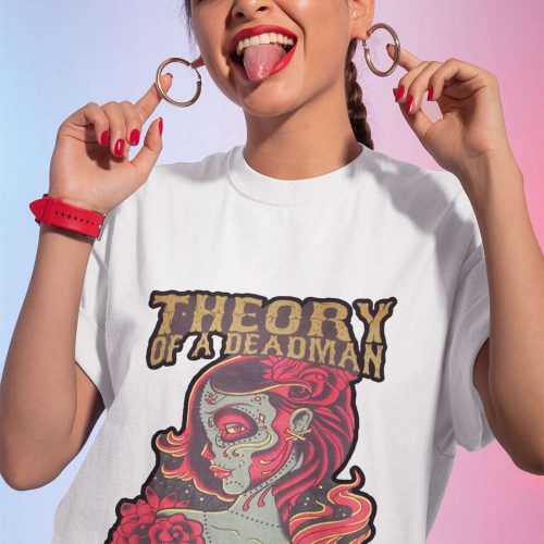 Vintage Red Rose T-Shirt: Theory Of A Deadman Retro & Unisex Shirt for Dazzling Women