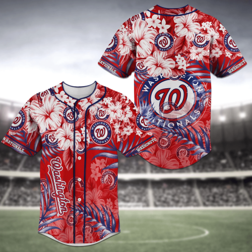 Washington Nationals MLB Baseball Jersey Shirt Flower