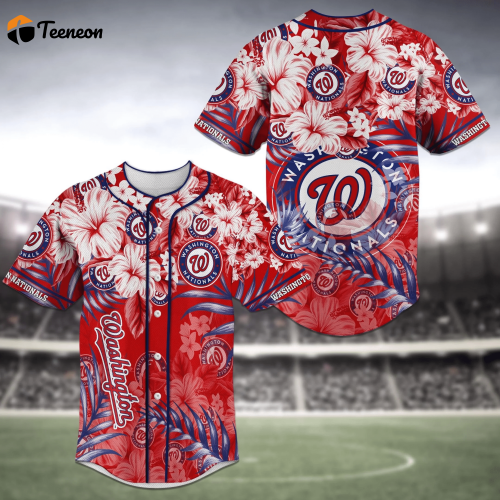 Washington Nationals MLB Baseball Jersey Shirt Flower