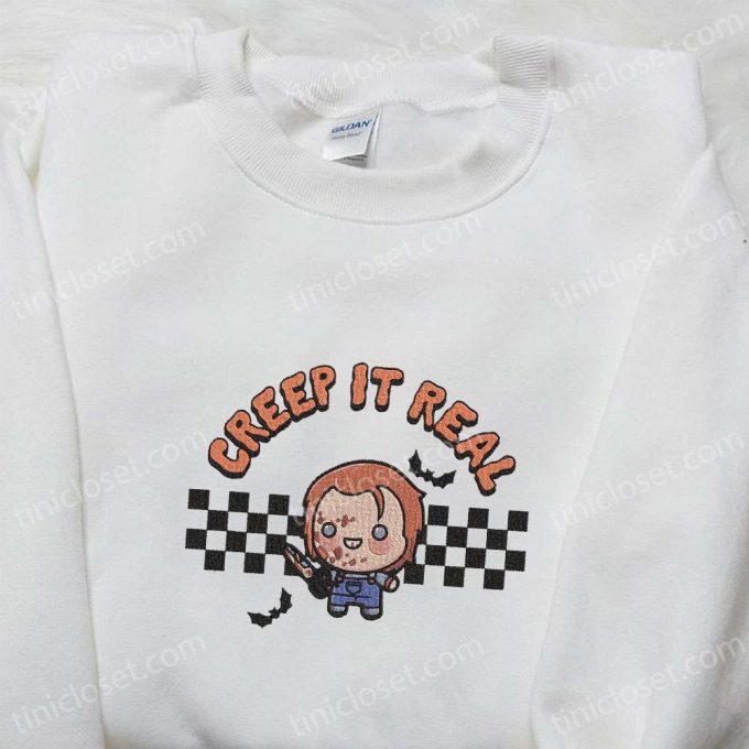 Creepy It Real Chucky Embroidered Shirt: Horror Movie Gift Ideas