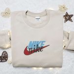 Custom Nike Shirt: Nike Inspired Embroidered Sweatshirt – B Gift for Men Women Family Gifts