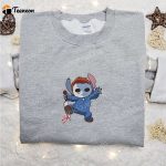 Michael Myers Stitch Embroidered Sweatshirt & Lilo And Stitch Disney Hoodie – B Gift for Men Women Gift Ideas