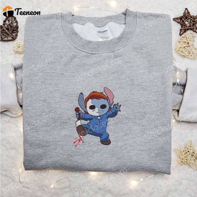 Michael Myers Stitch Embroidered Sweatshirt &Amp;Amp; Lilo And Stitch Disney Hoodie – B Gift For Men Women Gift Ideas