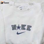 Nike x Dallas Cowboy Star Embroidered Sweatshirt: NFL Hoodie for Sport Fans – B Gift for Men Women Gift Option!