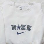 Nike x Dallas Cowboy Star Embroidered Sweatshirt: NFL Hoodie for Sport Fans – B Gift for Men Women Gift Option!