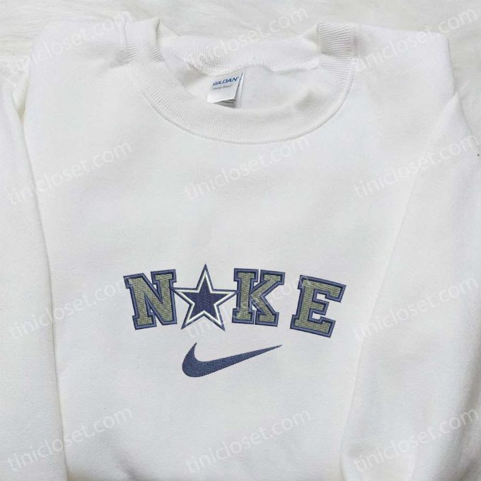 Nike X Dallas Cowboy Star Embroidered Sweatshirt: Nfl Hoodie For Sport Fans – B Gift For Men Women Gift Option!