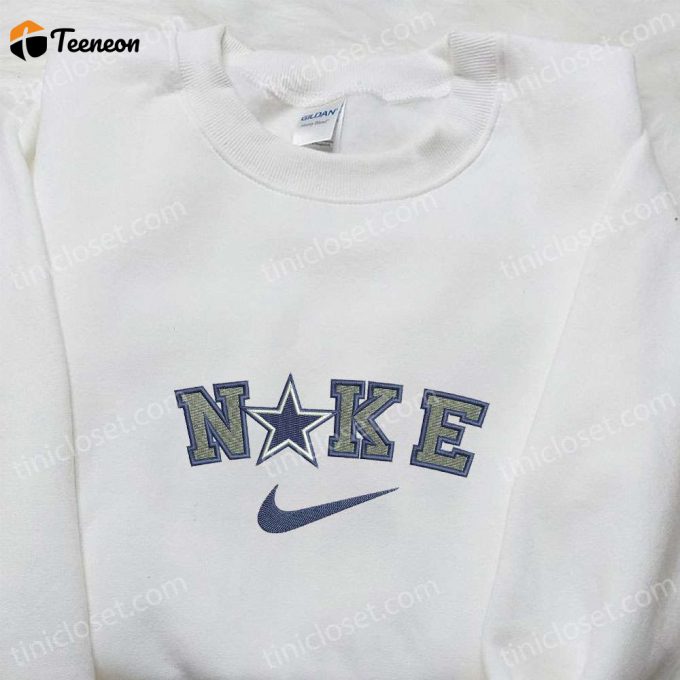 Nike X Dallas Cowboy Star Embroidered Sweatshirt: Nfl Hoodie For Sport Fans – B Gift For Men Women Gift Option!