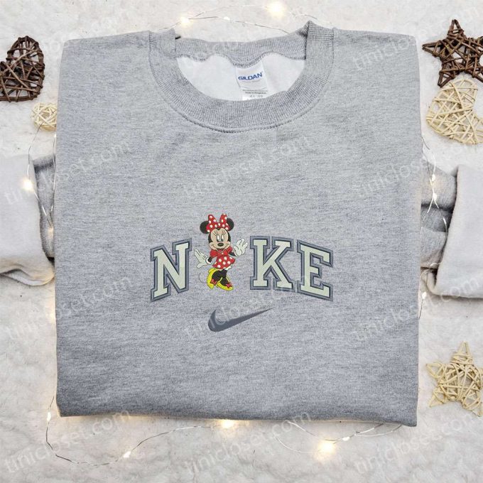 Nike X Minnie Mouse Embroidered Hoodie Disney Characters Sweatshirt Nike Inspired T-Shirt