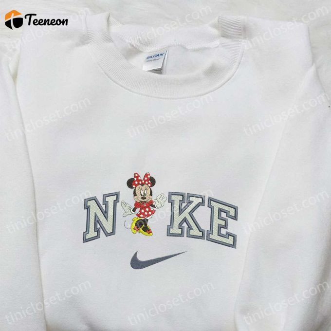 Nike X Minnie Mouse Embroidered Hoodie Disney Characters Sweatshirt Nike Inspired T-Shirt