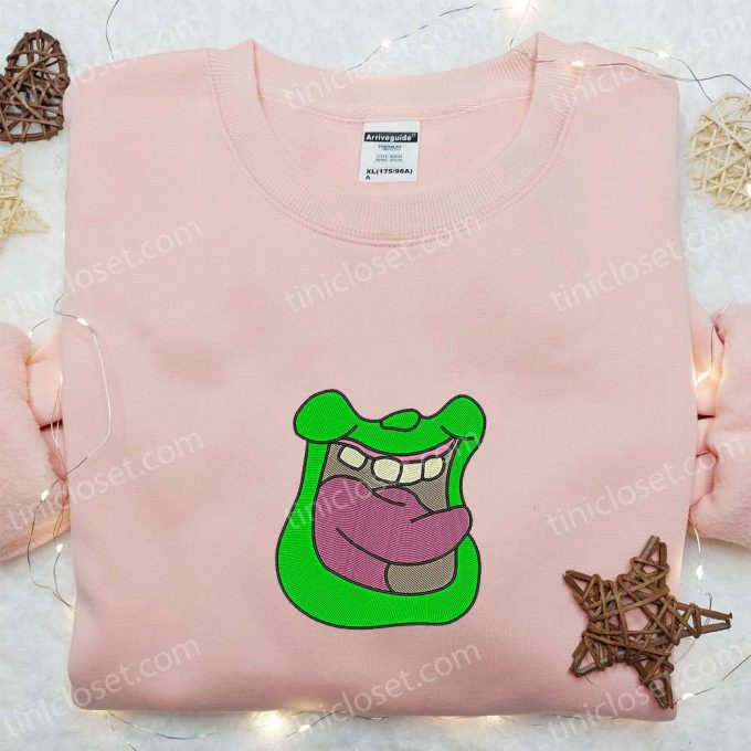 Ghostbusters Slimer Mouth Embroidered T-Shirt &Amp; Hoodie: B Gift For Men Women Family Gift Ideas