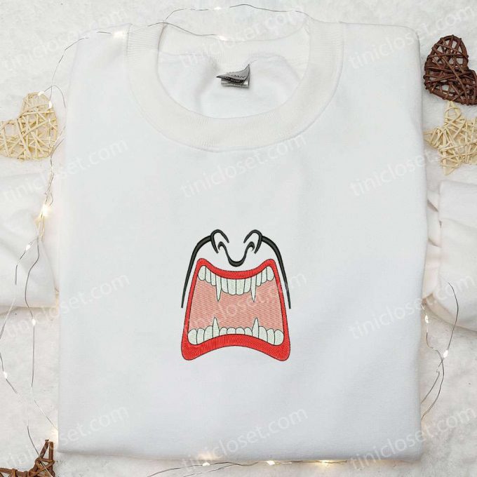 Smile Vampire Mouth Embroidered Hoodie &Amp; Custom Shirt: B Gift For Men Women Family Gift Ideas