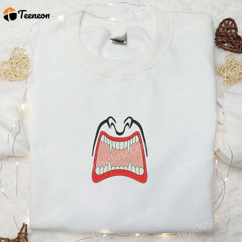 Ghostbusters Slimer Mouth Embroidered T-shirt & Hoodie: B Gift for Men Women Family Gift Ideas