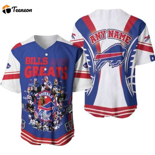 Buffalo Bills Champions Bills All-Time Greats Designed Allover Gift With Custom Name For Bills Fans Baseball Jersey Gift for Men Dad